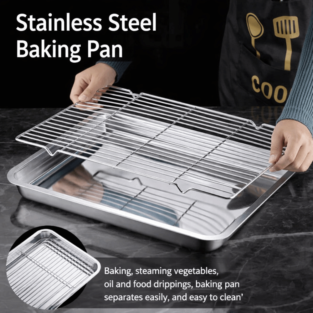 Kitchen Baking Rack - Taşınabilir Yapışmaz Paslanmaz Çelik Pişirme Tavası