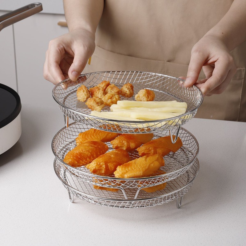Kitchen Baking Rack - 304 Paslanmaz Çelik, Üç Katlı, Üst